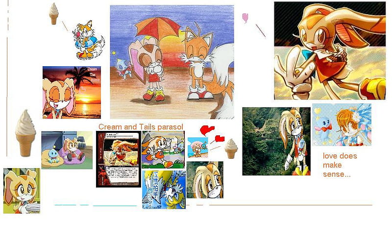 Cream and tails parasol!^_^!ll, colorful, video games, cream pics, anime, icecream, pics, tails pics, parasol, cream, parasol ice cream, HD wallpaper