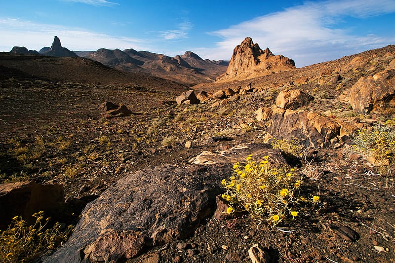 Landscape, Desert, Mountain, , Stone, Sahara, Africa, Algeria, Tassili N'ajjer, Hoggar Mountains, HD wallpaper