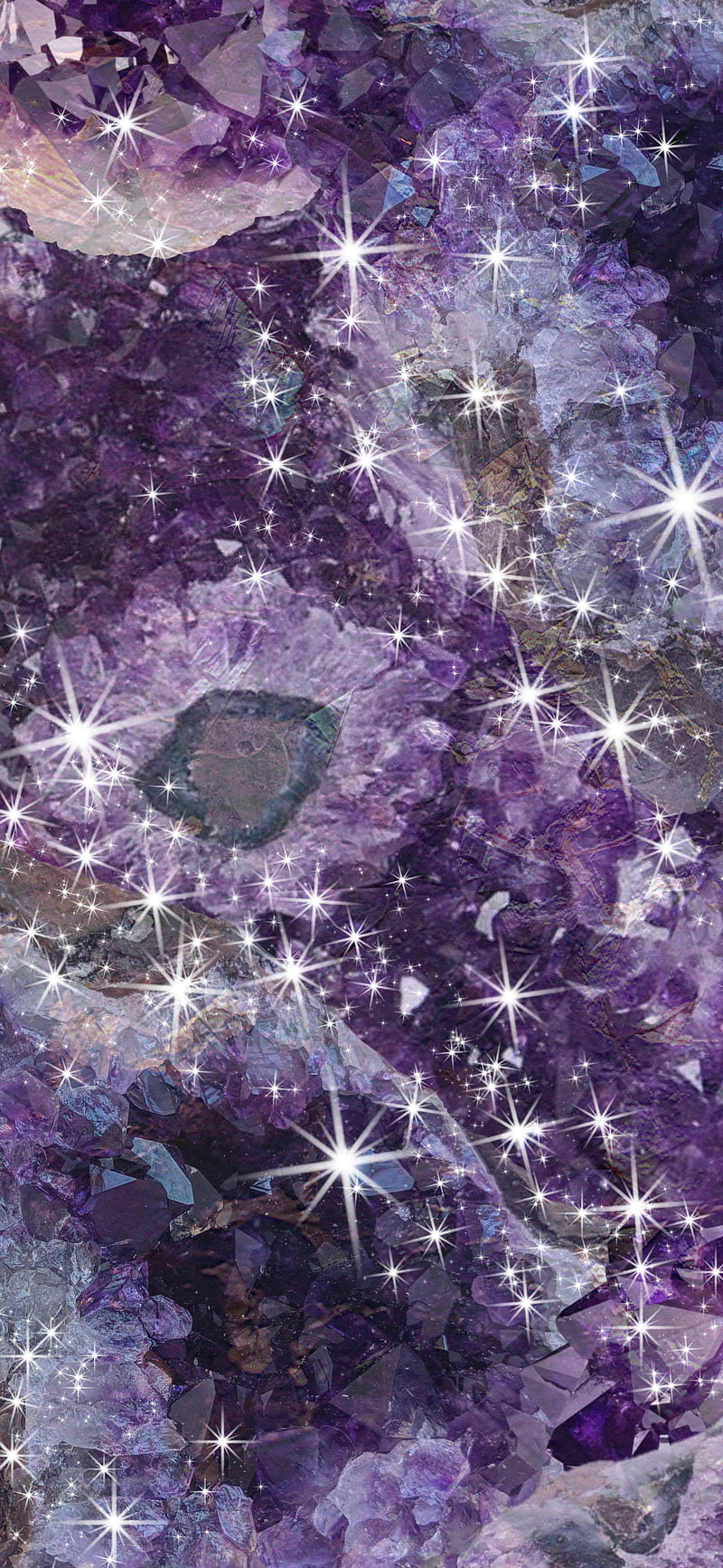 Mystical Sparkle, crystal, geode, mystical, purple, rock, sparkle, stone, HD phone wallpaper