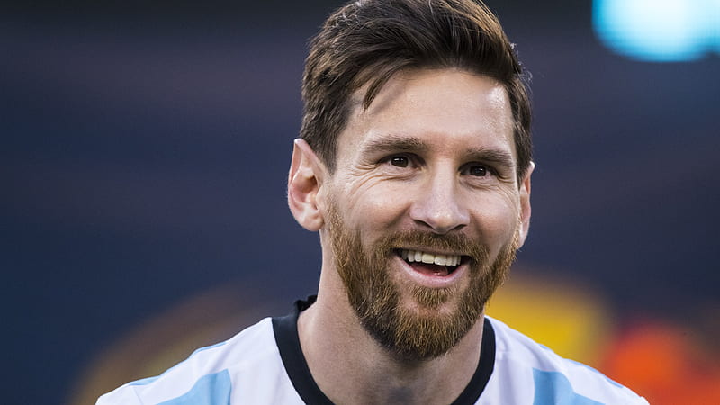 Lionel Messi, Argentina, portrait, joy, smile, Argentinian football player, Leo Messi national team, football, HD wallpaper