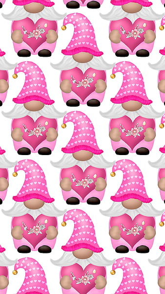 Valentines Gnome Pink Background Valentine S Day Gnome Lover Background  Image And Wallpaper for Free Download