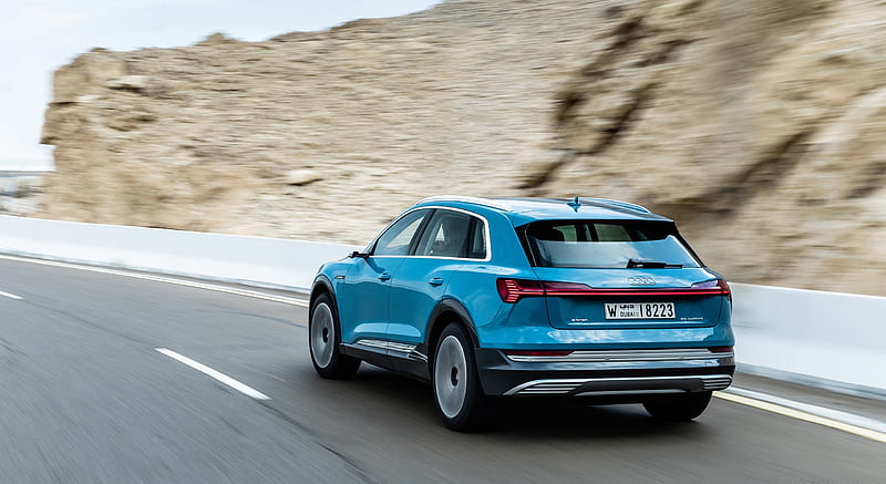 2019 Audi e-tron (Color: Antigua Blue) - Rear Three-Quarter , car, HD wallpaper