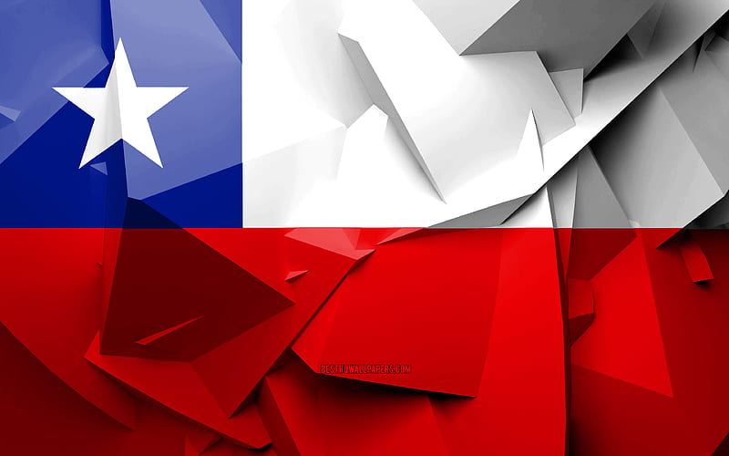 Flag of Chile, geometric art, South American countries, Chilean flag, creative, Chile, South America, Chile 3D flag, national symbols, HD wallpaper