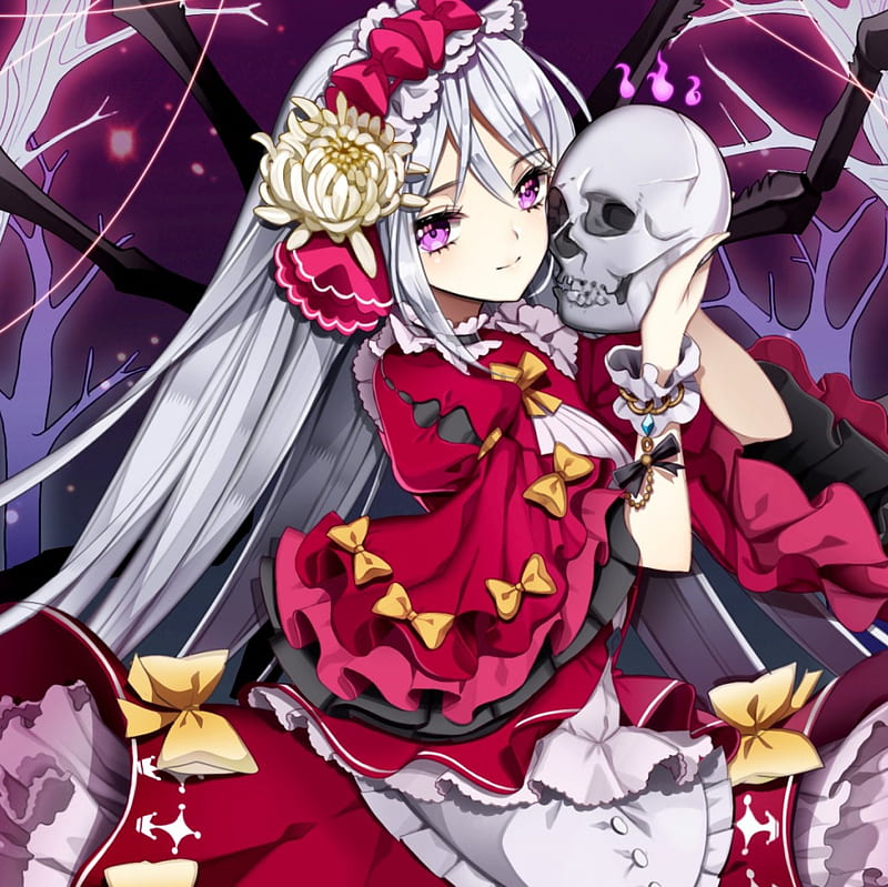 Picture Skulls vampire Anime young woman Staring