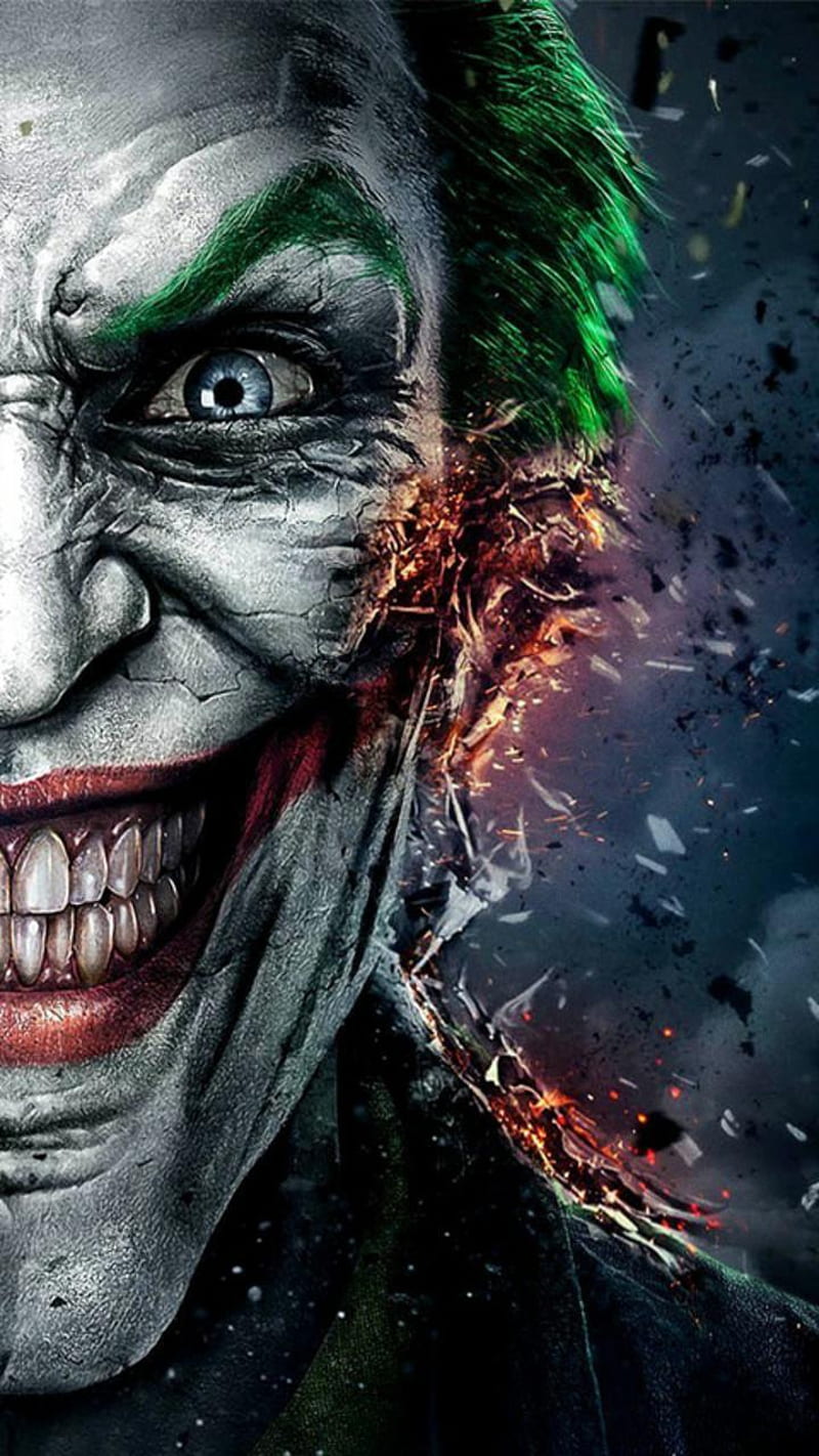 Joker Injustice, batman, danger, entertain, face, flame, movie ...