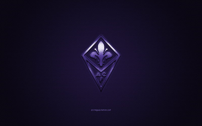 ACF Fiorentina, Italian football club, Serie A, purple logo, purple carbon fiber background, football, Florence, Italy, Fiorentina logo, HD wallpaper