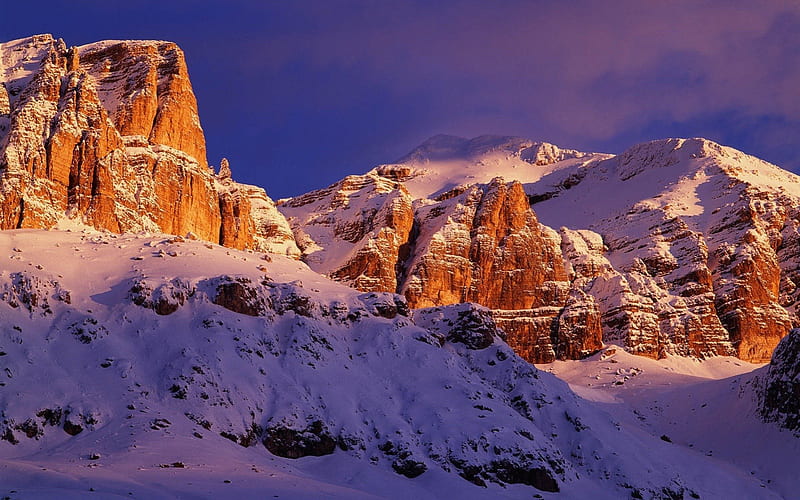 Sella Groupe Mountains, sella, rugged, snow, mountains, HD wallpaper