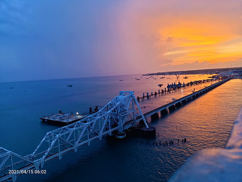 Pamban bridge, city, inspire, HD wallpaper