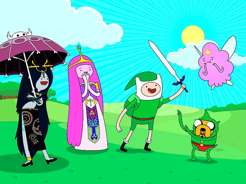 Tv Show, Adventure Time, Princess Bubblegum, Finn (Adventure Time), Jake (Adventure Time), Marceline (Adventure Time), HD wallpaper