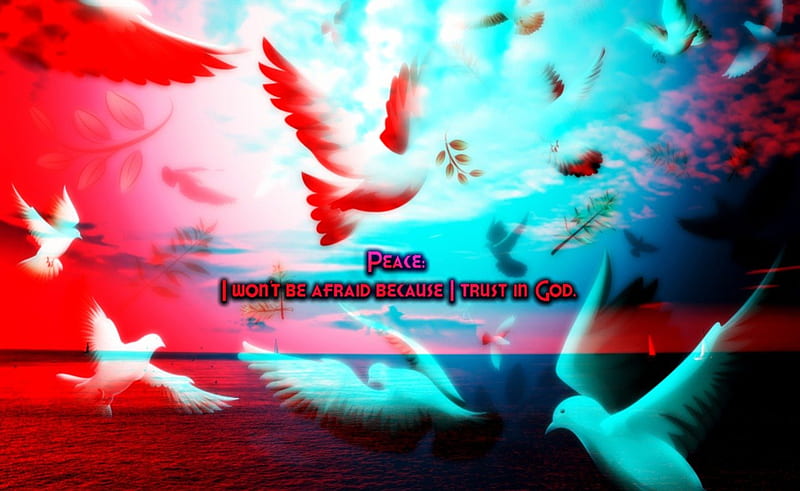 Peace- I Wont Be Afraid!, trust, oceans, peace, sky, believe, jesus, water, love, dove, god, holy spirit, HD wallpaper