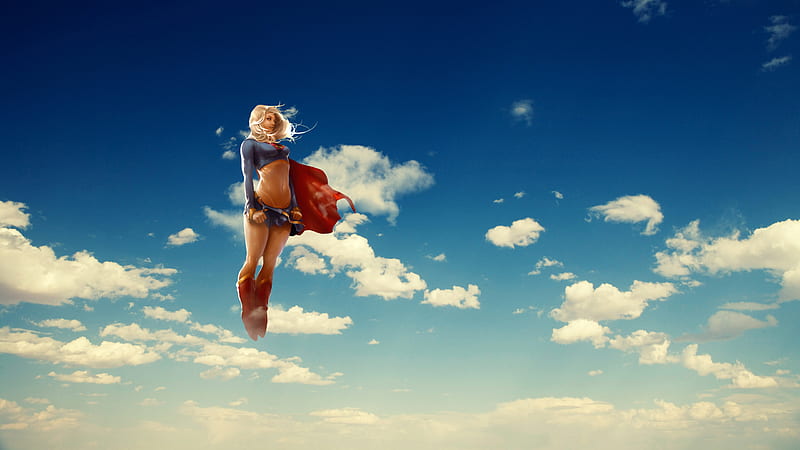 Sky, Superman, Flying, Comics, Dc Comics, Supergirl, Kara Zor El, HD wallpaper