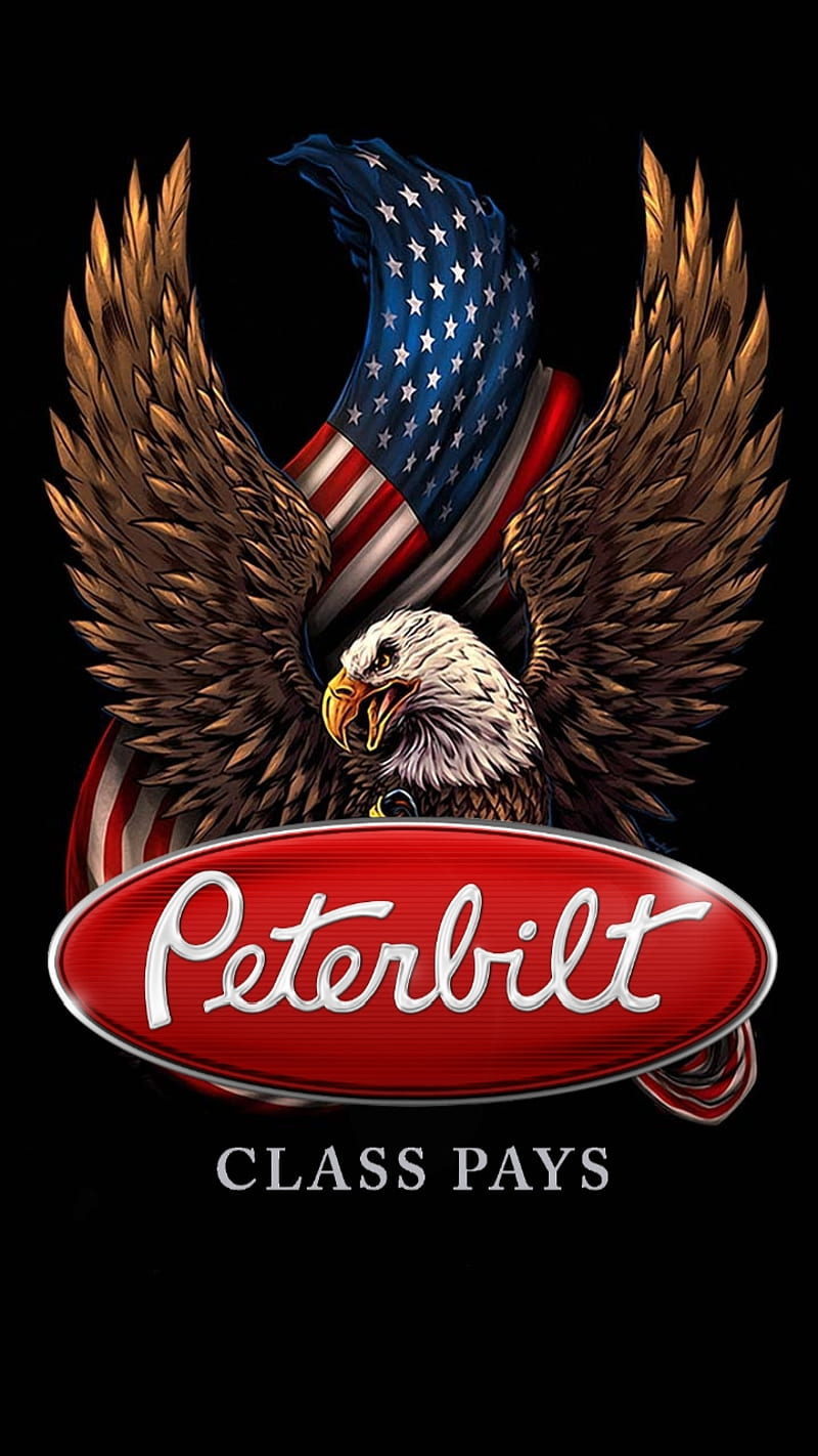 Peterbilt eagle flag, peterbilt, eagle, usa, HD phone wallpaper