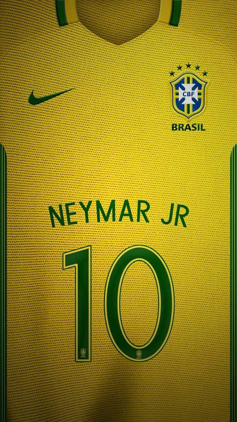 brazil, 10, football, tshirt, yellow, HD phone wallpaper