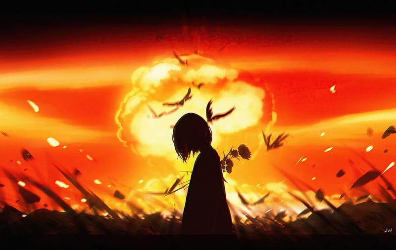 Nuclear Fungus Anime Girl, anime-girl, anime, artist, artwork, digital-art, HD wallpaper