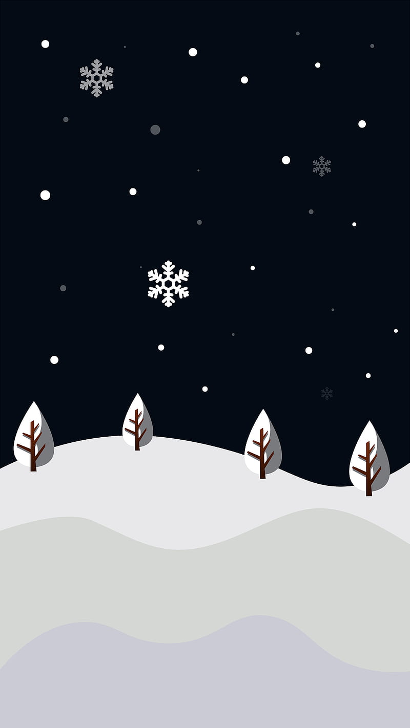 Snowy wallpaper illustrations for iPhone