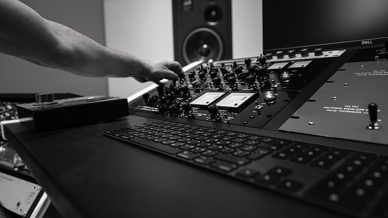 dj, remote, control, music, black and white, HD wallpaper