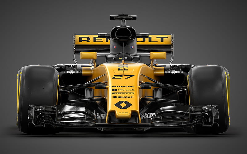 Formula 1, 2017, Renault RS17, front view, front spoiler, Renault, HD wallpaper