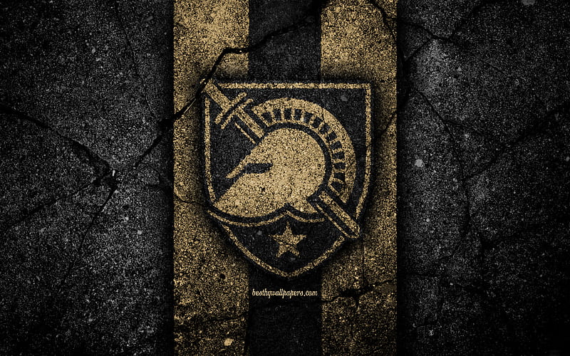 Army Black Knights american football team, NCAA, brown black stone, USA, asphalt texture, american football, Army Black Knights logo, HD wallpaper