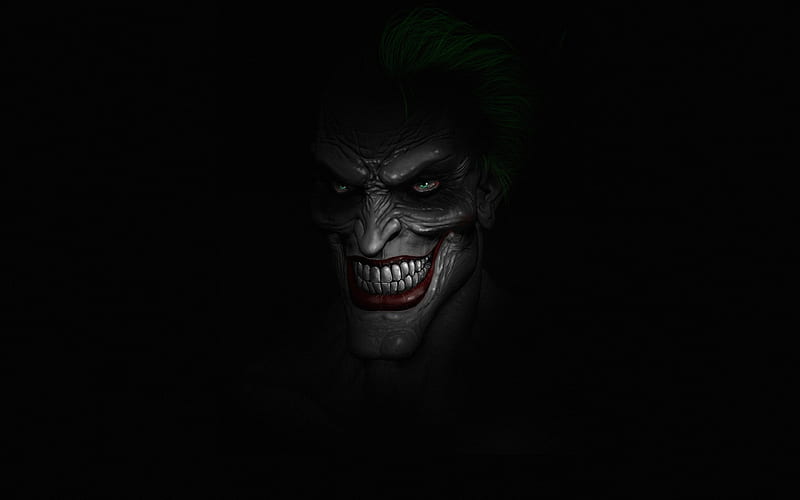 Joker, darkness, anti-hero, minimal, antagonist, black background, creative, HD wallpaper