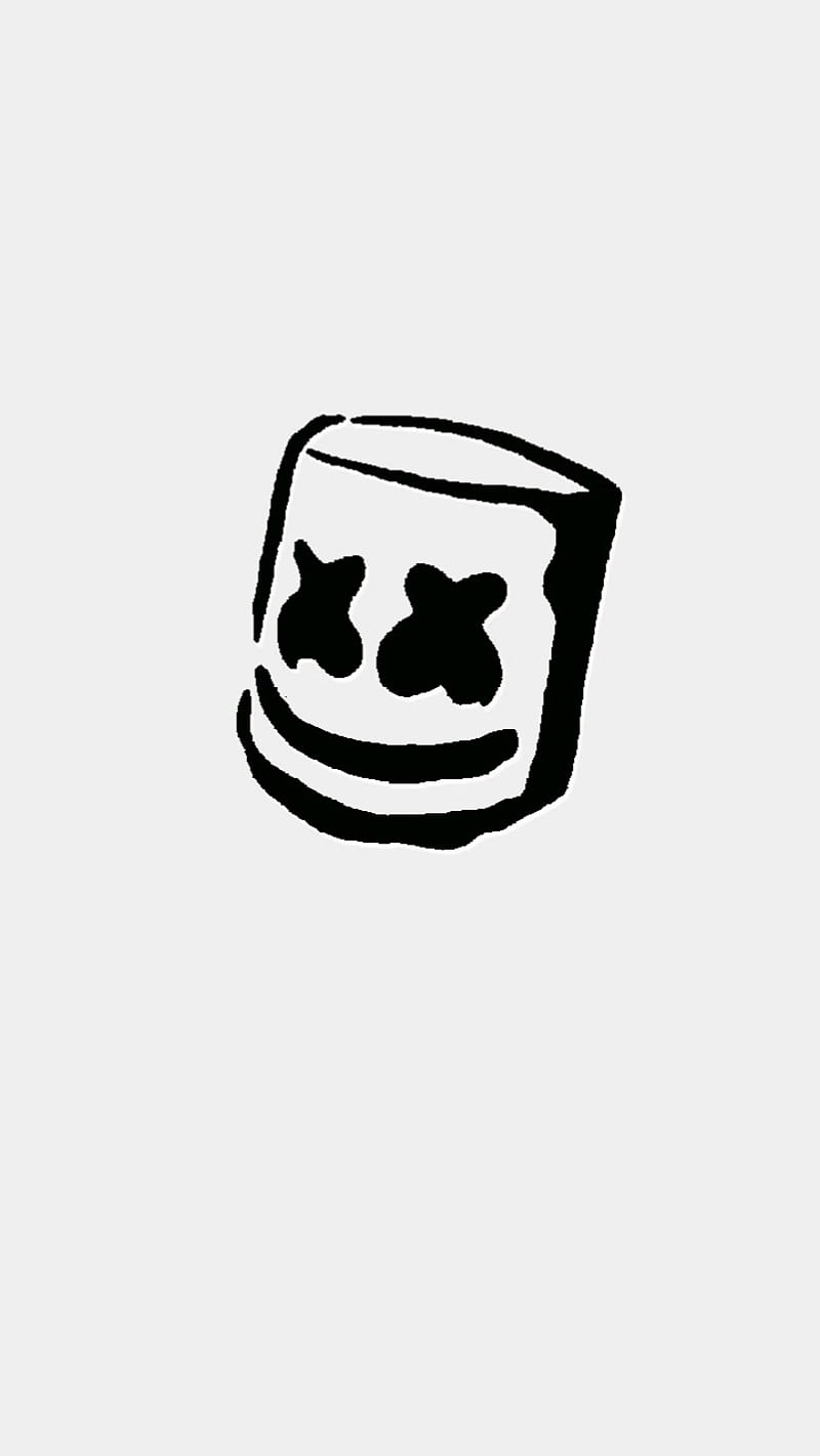 Marshmello, black, white, HD phone wallpaper | Peakpx