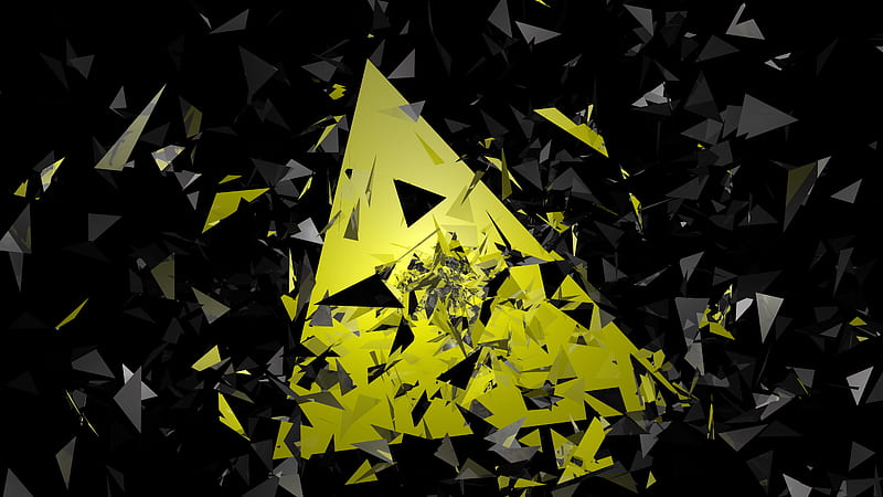 Triangle Broken Glass Abstract , triangle, abstract, glass, 3d, shapes, HD wallpaper