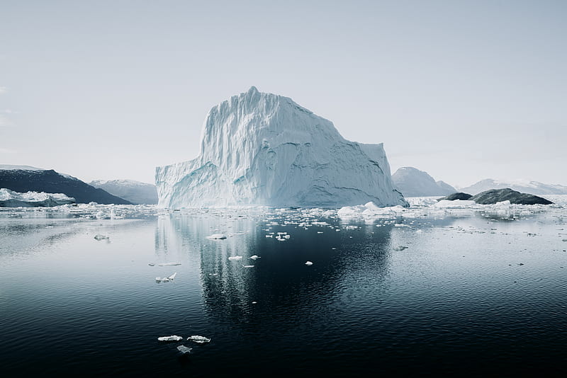 ice berg beside river, HD wallpaper
