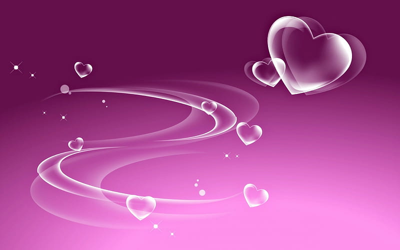 Love is in the air, luminos, love, heart, bubbles, valentine, card, HD wallpaper