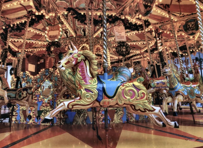 Colorful Carousel, art, equine, bonito, horse, artwork, animal, carousel, painting, wide screen, HD wallpaper