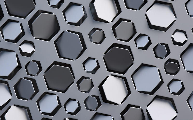 honeycomb metal texture, metal texture with holes, hexagons metal texture, metal background, metal texture, HD wallpaper