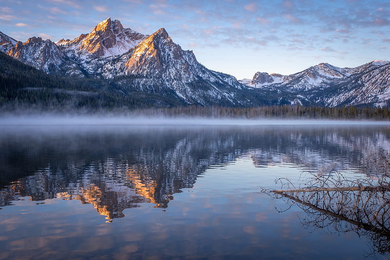 Idaho Stanley Lake Mountain Reflection, HD wallpaper