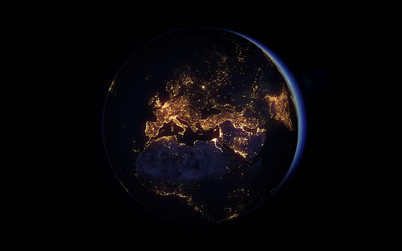 Europe from space galaxy, Earth, sci-fi, universe, NASA, planets, Africa from space, HD wallpaper