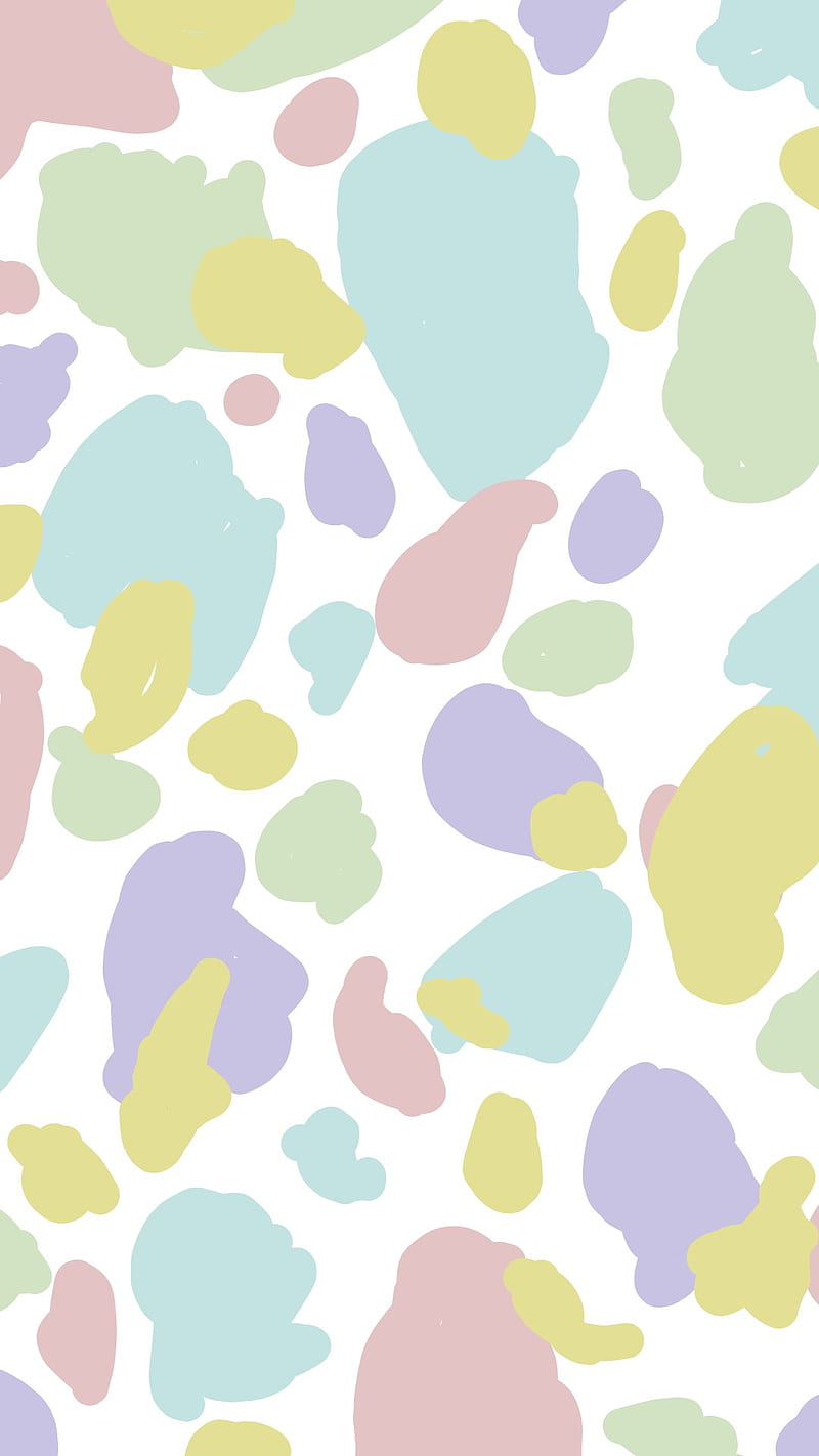 Cow print, pastels, pink, green, blue, violet, yellow, purple, colorful, HD phone wallpaper