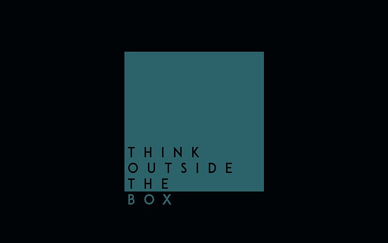 quotes, Think Outside The Box, minimal, HD wallpaper