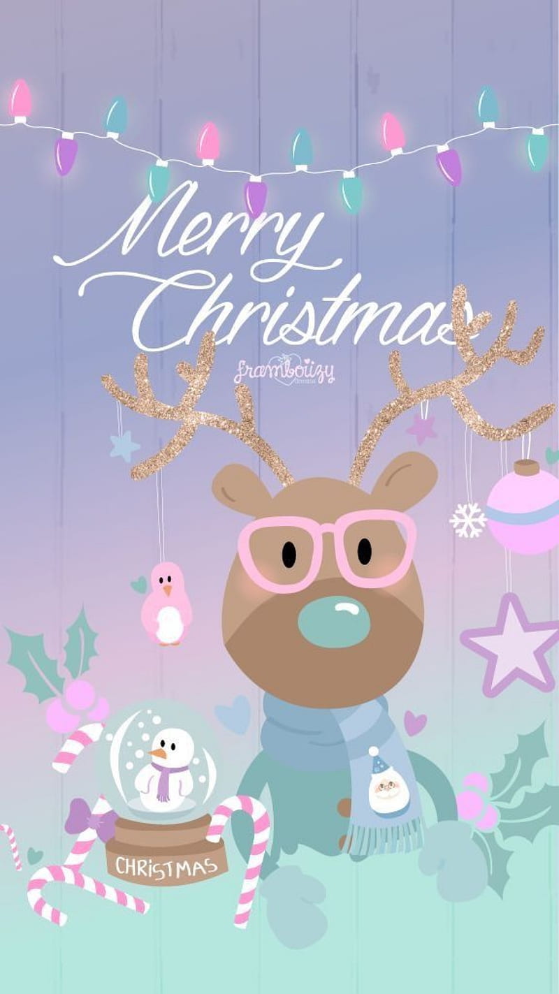 Christmas, animals, animal, rose, marron, white, blue, HD phone wallpaper