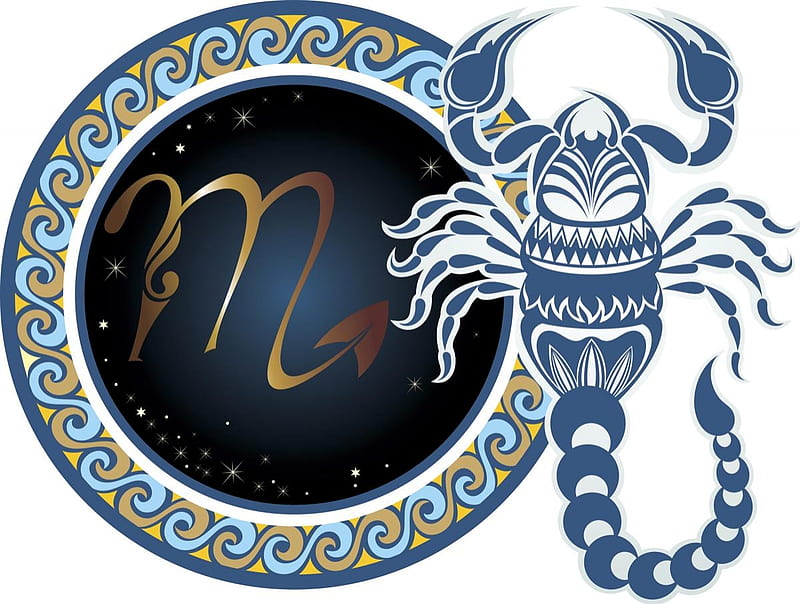 Zodiac ~ Scorpio, zodiac, scorpio, fantasy, blue, HD wallpaper