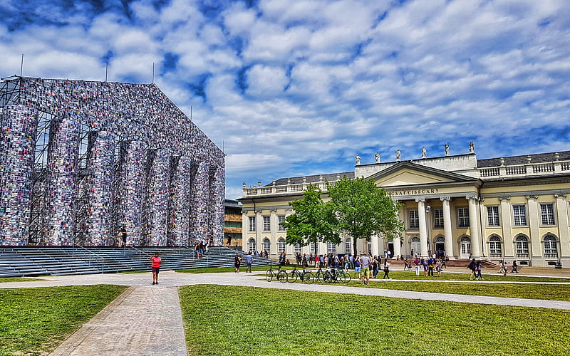 The Fridericianum, Kassel, cityscapes, summer, german cities, Europe, Germany, Cities of Germany, Kassel Germany, HD wallpaper