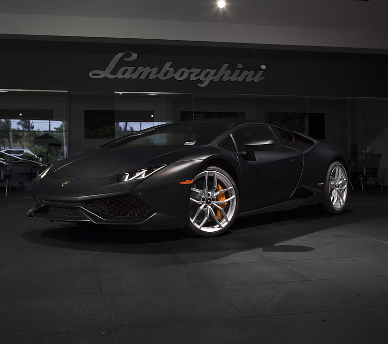 Black Lambo, auto, car, lamborghini, matte, HD wallpaper