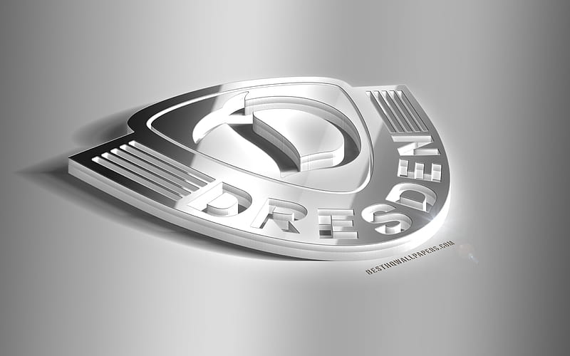 SG Dynamo Dresden, 3D steel logo, German football club, 3D emblem, Dresden, Germany, metal emblem, Bundesliga 2, football, creative 3d art, HD wallpaper