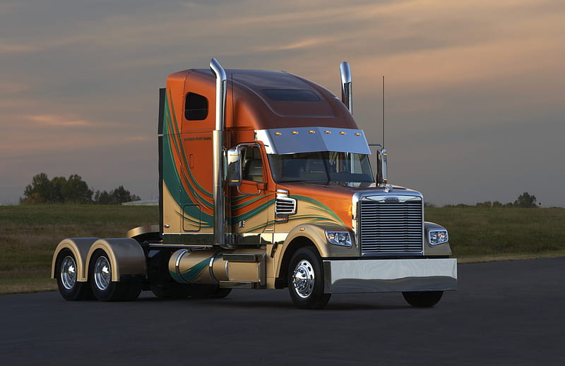 Custom Freightliner, truck, custom paint, big rig, semi, HD wallpaper