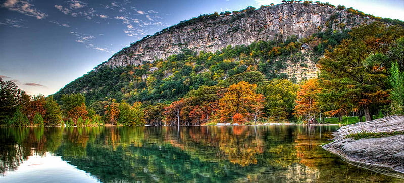 Garner State Park in Autumn, Texas, Mountains, Parks, Autumn, Rivers, Nature, HD wallpaper