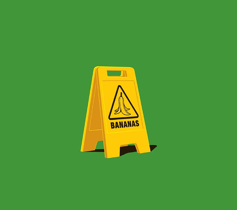 Hazard Sign, banana, comedy, funny n6, yellow, HD wallpaper