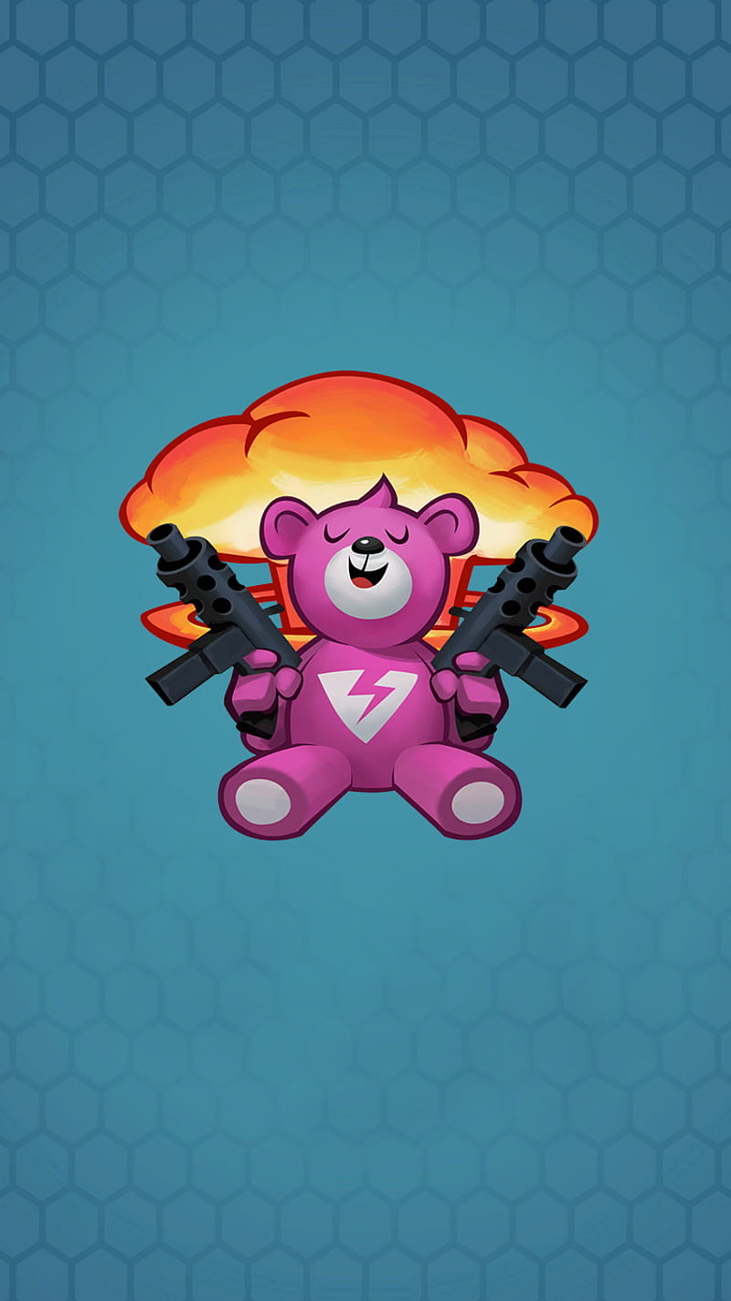Fortnite Background, brite gunner, cuddle team leader, fortnite bear skin, fortnite pink bear, pink bear, HD phone wallpaper