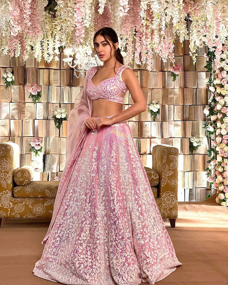 Sara Ali Khan, embellishment, pink, HD phone wallpaper