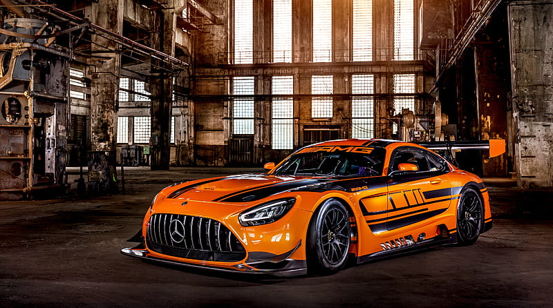 Orange Mercedes AMG GT3 Race Car 2019 Ultra, carros, Supercars, bonito, desenho, Drive, Performance, Nice, Luxury, Fast, supercar, Motor, sportscar, Vehicle, automotive, 2019, HD wallpaper