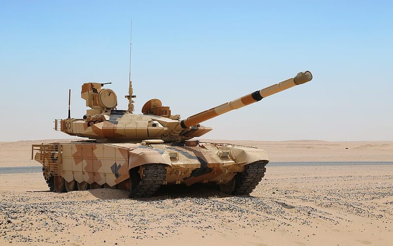 T-90MS, Russian main battle tank, desert, sand camouflage, T-90, tanks, Russia, HD wallpaper