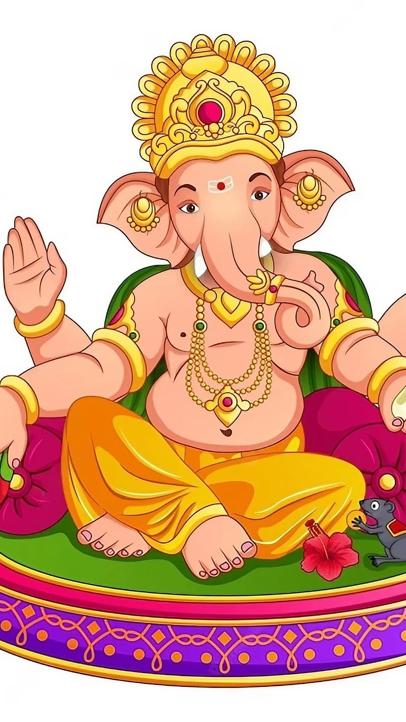 Ganesh Ji Bhagwan Ke, Animation, ganpati bappa, hindu god, lord ganesha, HD phone wallpaper
