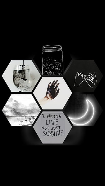 Dark aesthetic, black, cube, death, ink, life, HD phone wallpaper