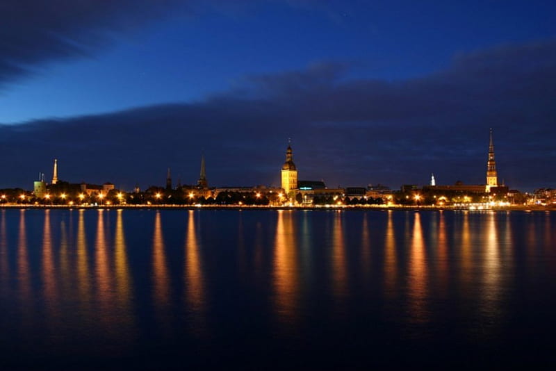 Riga. Latvia, Riga, travel, Latvia, Latvija, night, HD wallpaper
