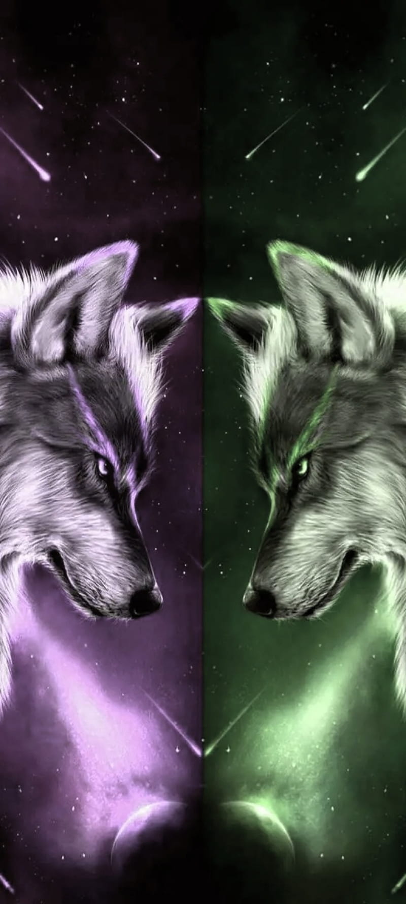 Purple Mint Wolf, wolves, HD mobile wallpaper | Peakpx