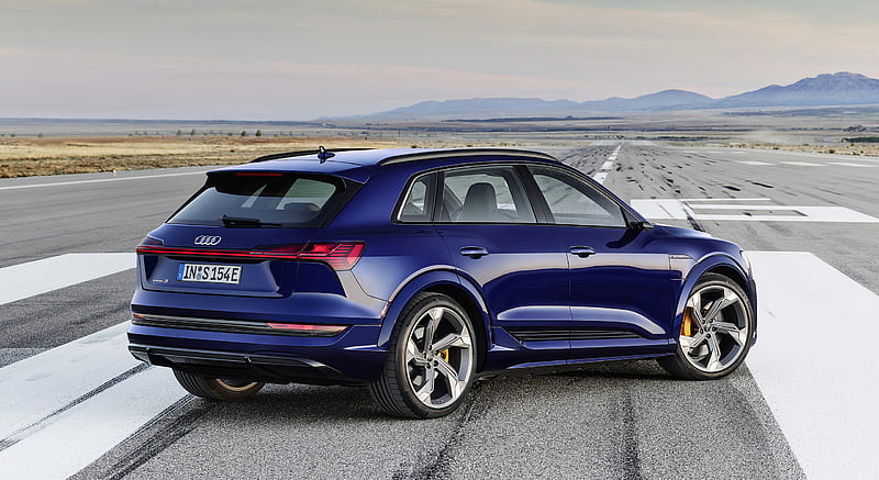 2021 Audi e-tron S (Color: Navarra Blue) - Rear Three-Quarter , car, HD wallpaper
